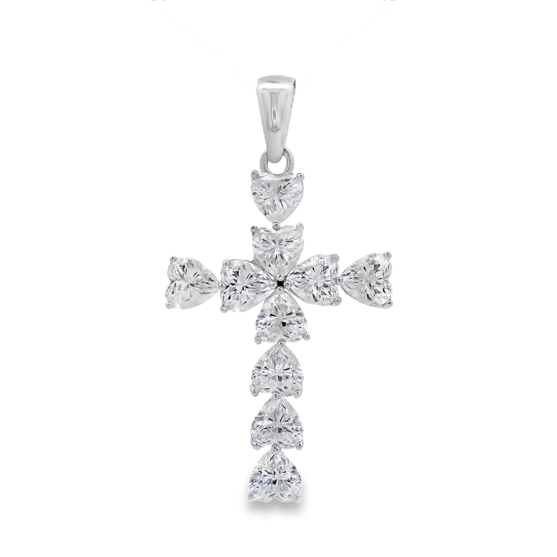 Moissanite Cross Religious Pendant Sterling Silver Bids.com