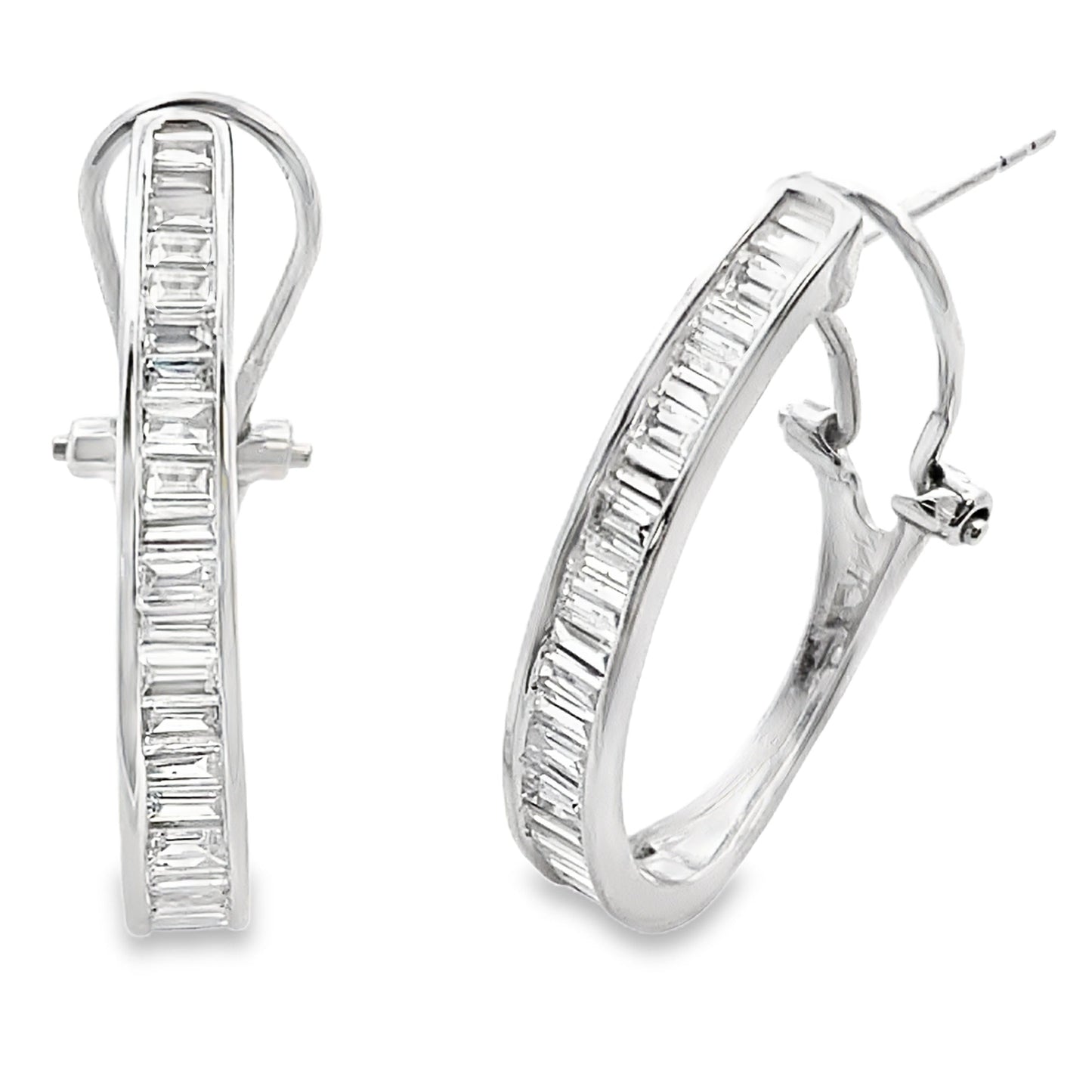 1.00ct Lab Grown Diamond Hoop Earrings 14KT White Gold Bids.com