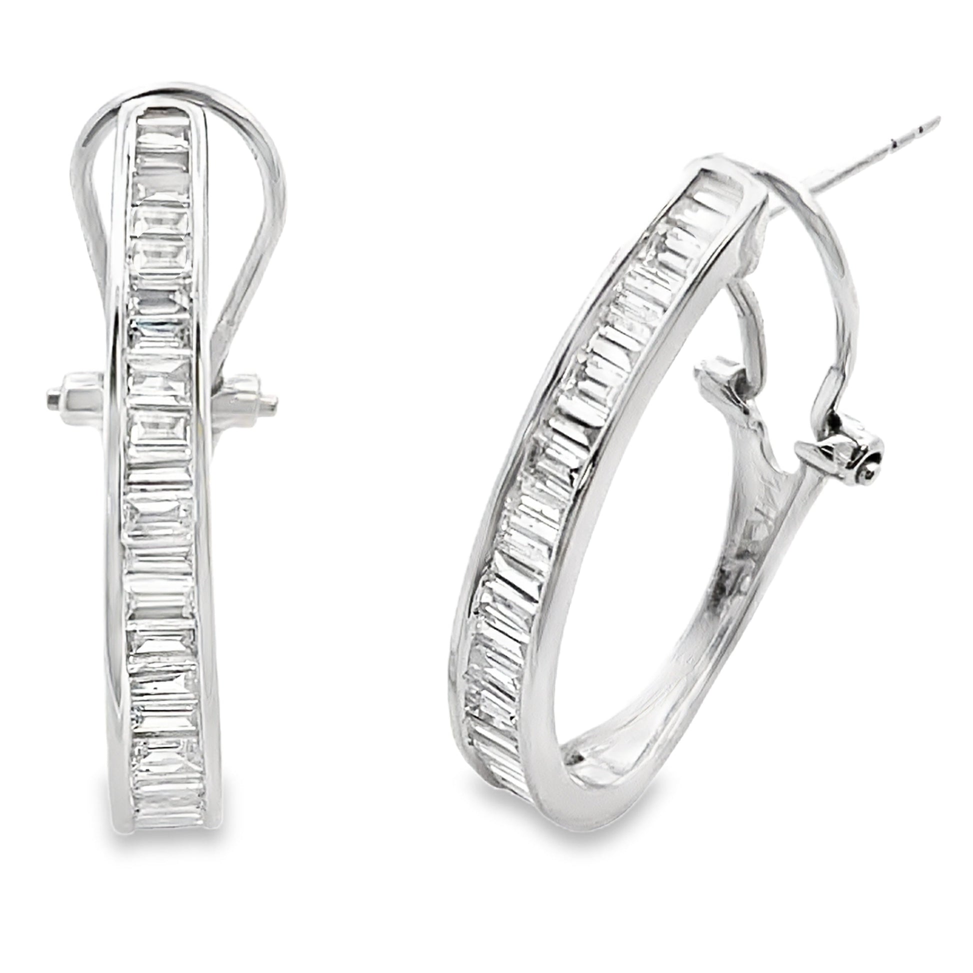 1.00ct Lab Grown Diamond Hoop Earrings 14KT White Gold Bids.com