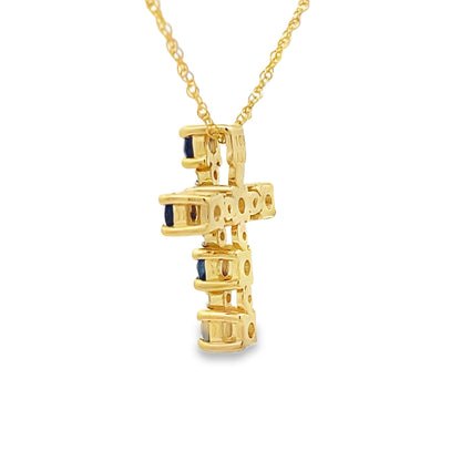.32ct Sapphire Cross Religious Pendant 10KT Yellow Gold Bids.com