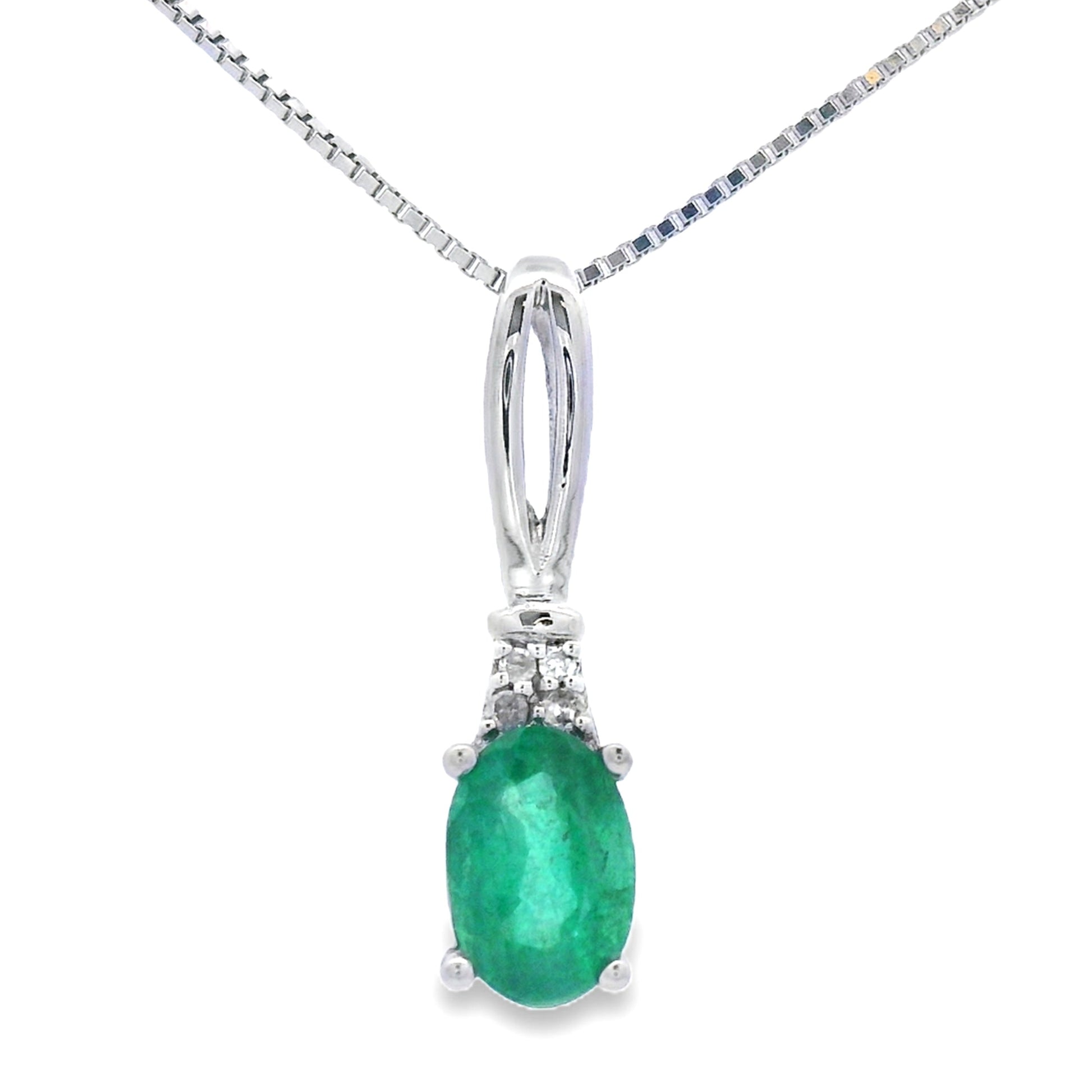 .25ct Emerald Diamond Fashion Pendants 10KT White Gold Bids.com