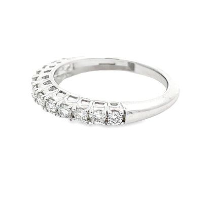 Genuine .50ct Diamond Wedding Band Ring 14KT White Gold Bids.com