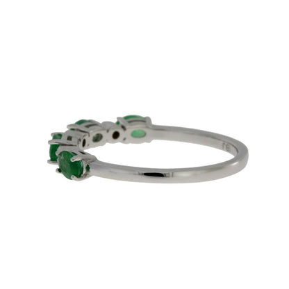 Emerald Diamond Fashion band rings 14KT White Gold Bids.com
