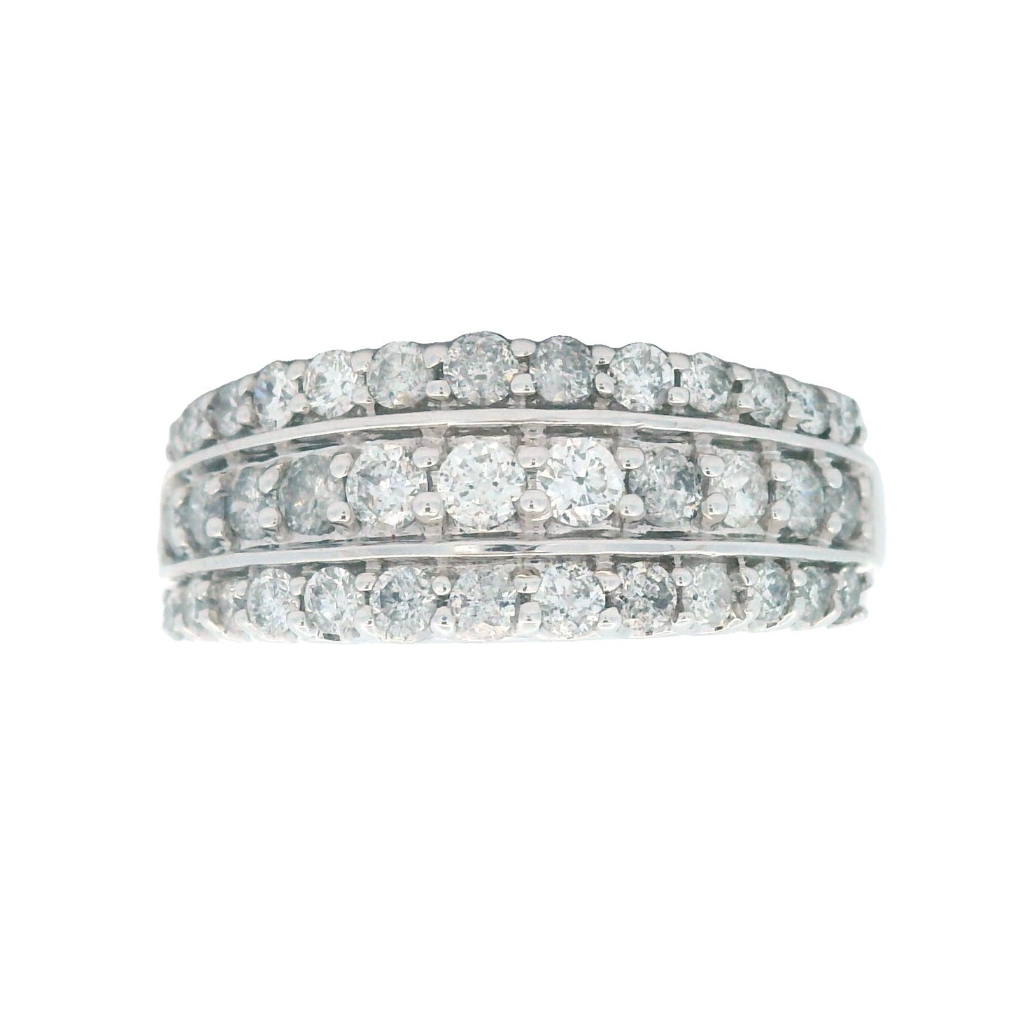 1.00ct Diamond Wedding Band Ring 10KT White Gold Bids.com