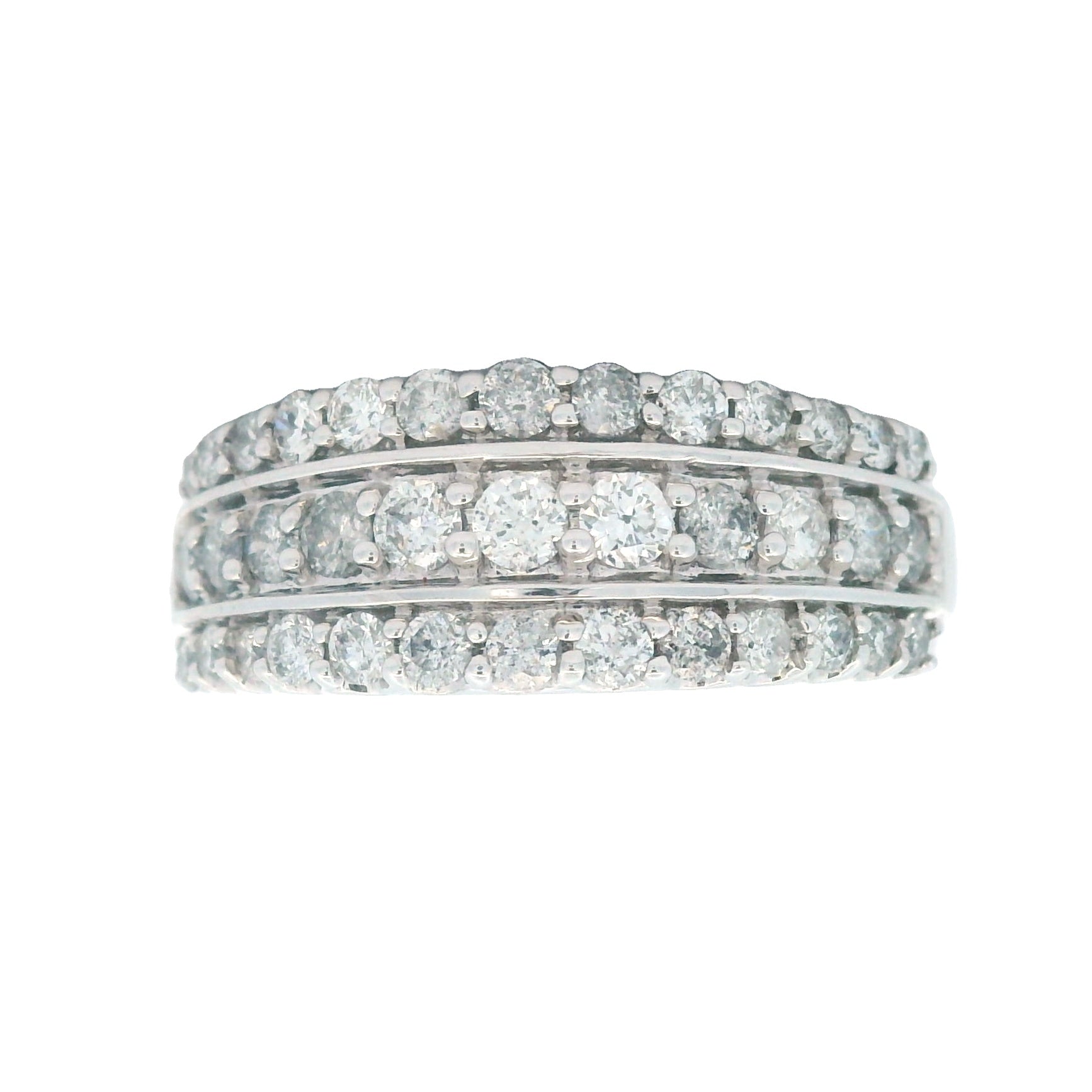 1.00ct Diamond Wedding Band Ring 10KT White Gold Bids.com