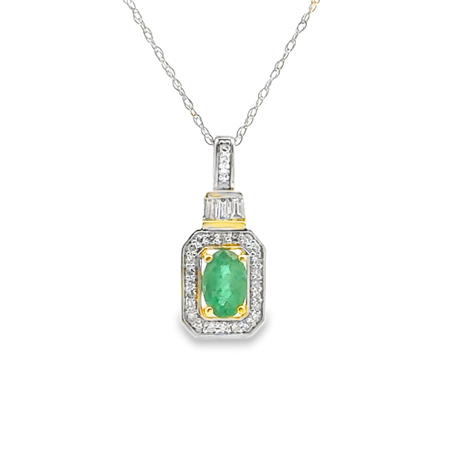 .57ct Emerald Diamond Fashion Pendants 14KT Yellow Gold Bids.com