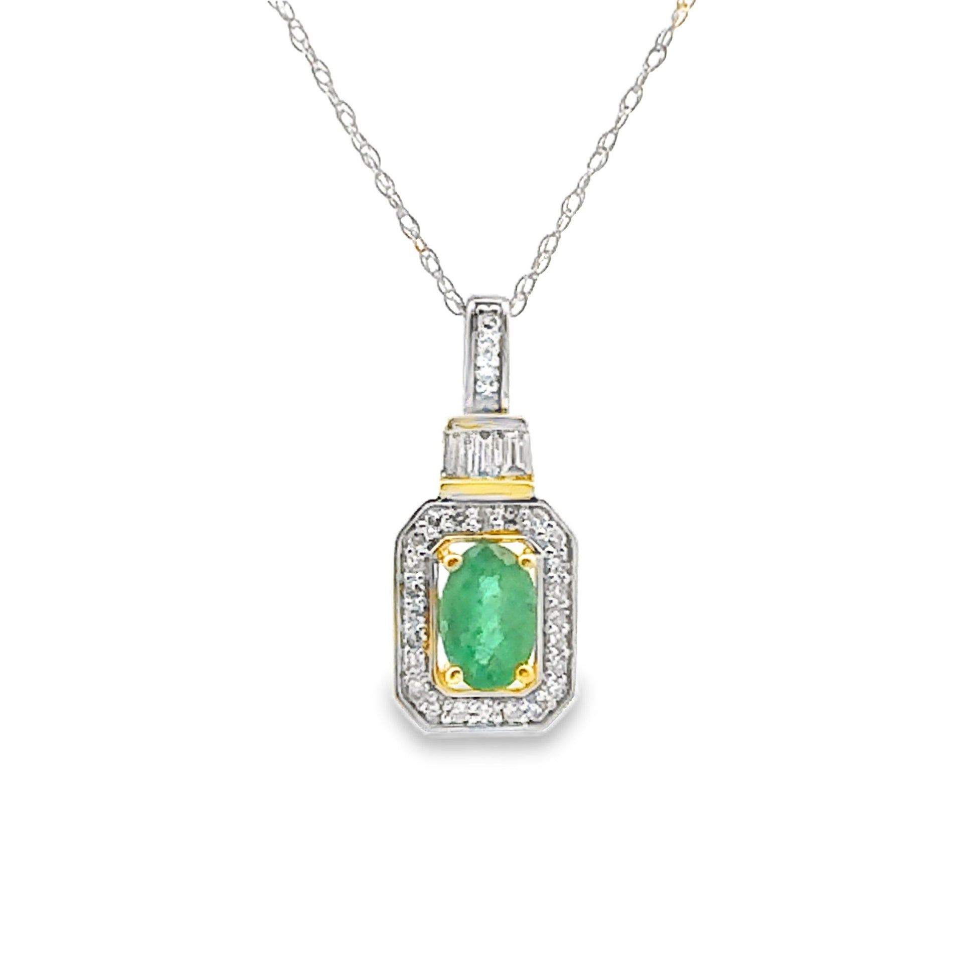 .57ct Emerald Diamond Fashion Pendants 14KT Yellow Gold Bids.com