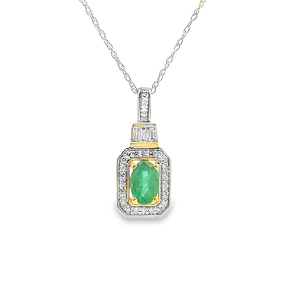 .57ct Emerald Diamond Fashion Pendants 14KT Yellow Gold Bids.com