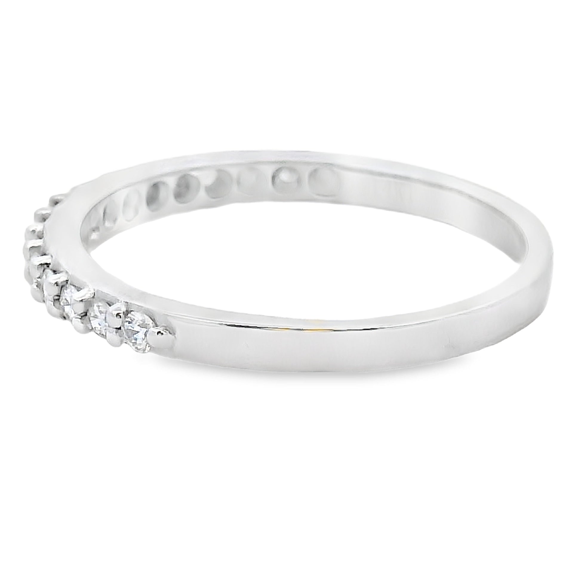 Natural .25ct Diamond Wedding Band Ring 14KT White Gold Bids.com
