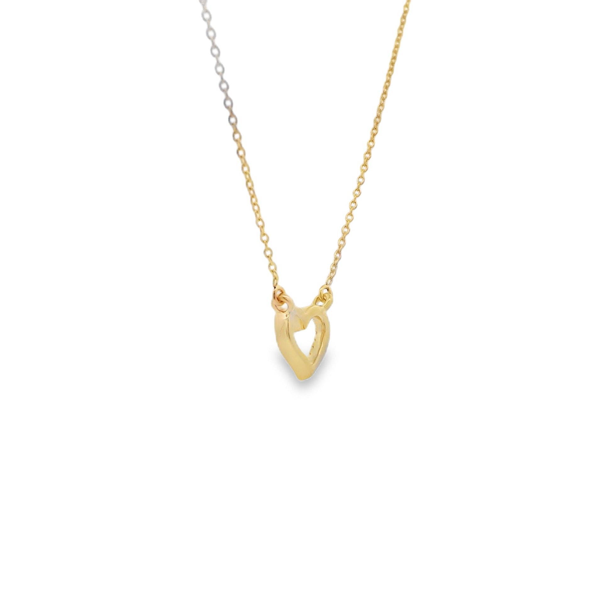 .03ct Diamond Heart Love Pendant 14KT Yellow Gold Bids.com