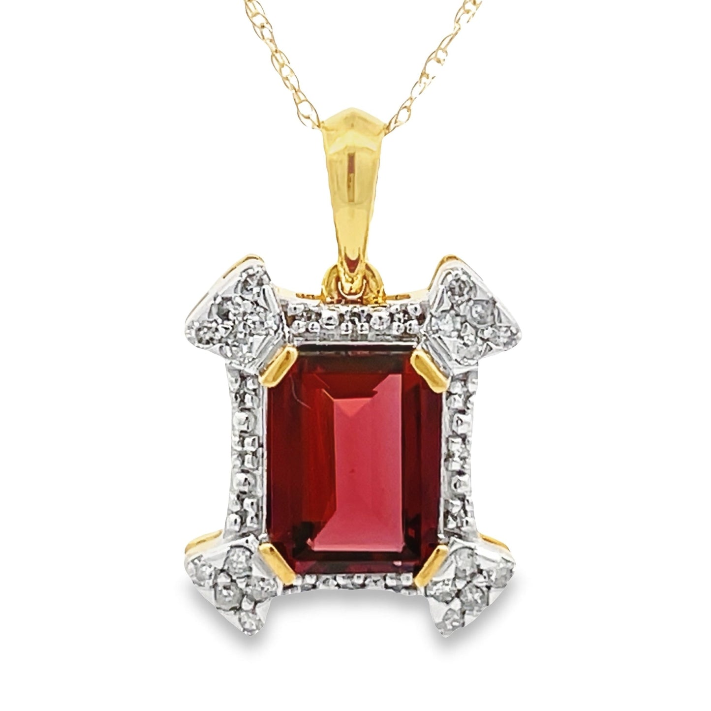 1.87ct Garnet Diamond Fashion Pendants 10KT Yellow Gold Bids.com