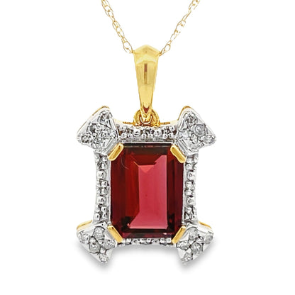 1.87ct Garnet Diamond Fashion Pendants 10KT Yellow Gold Bids.com