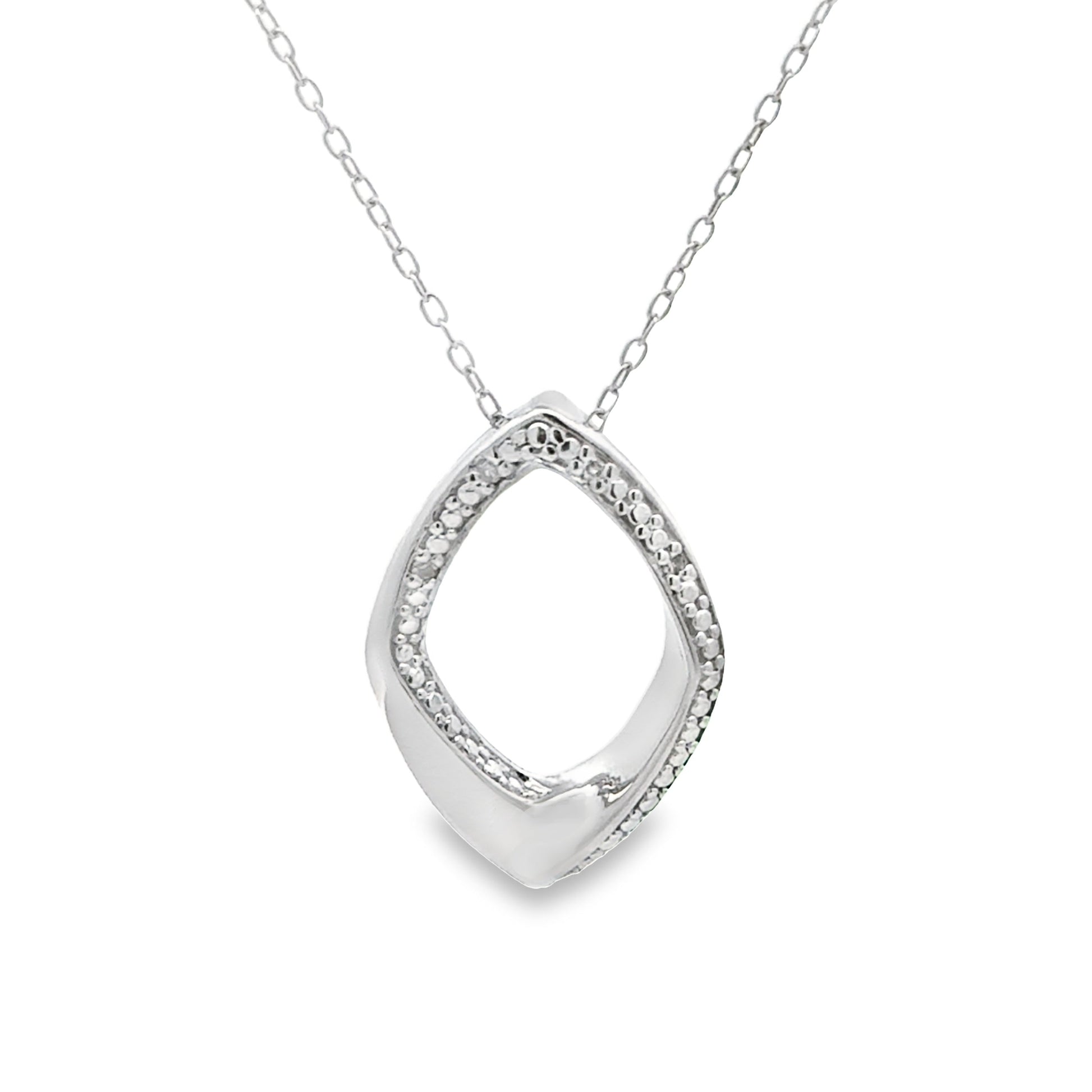 Genuine .02ct Diamond Fashion Pendants Sterling Silver Bids.com