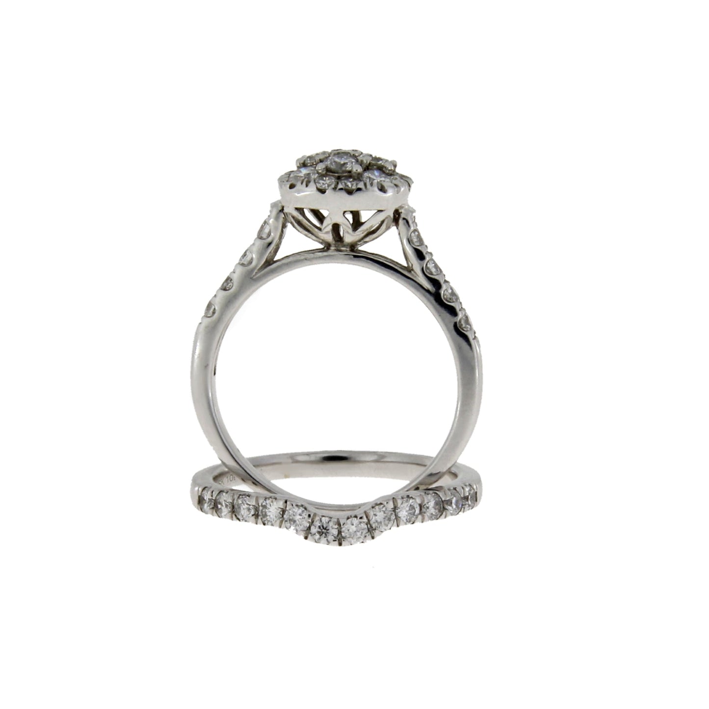 1.30ct Diamond Engagement Ring Set 10KT White Gold Bids.com