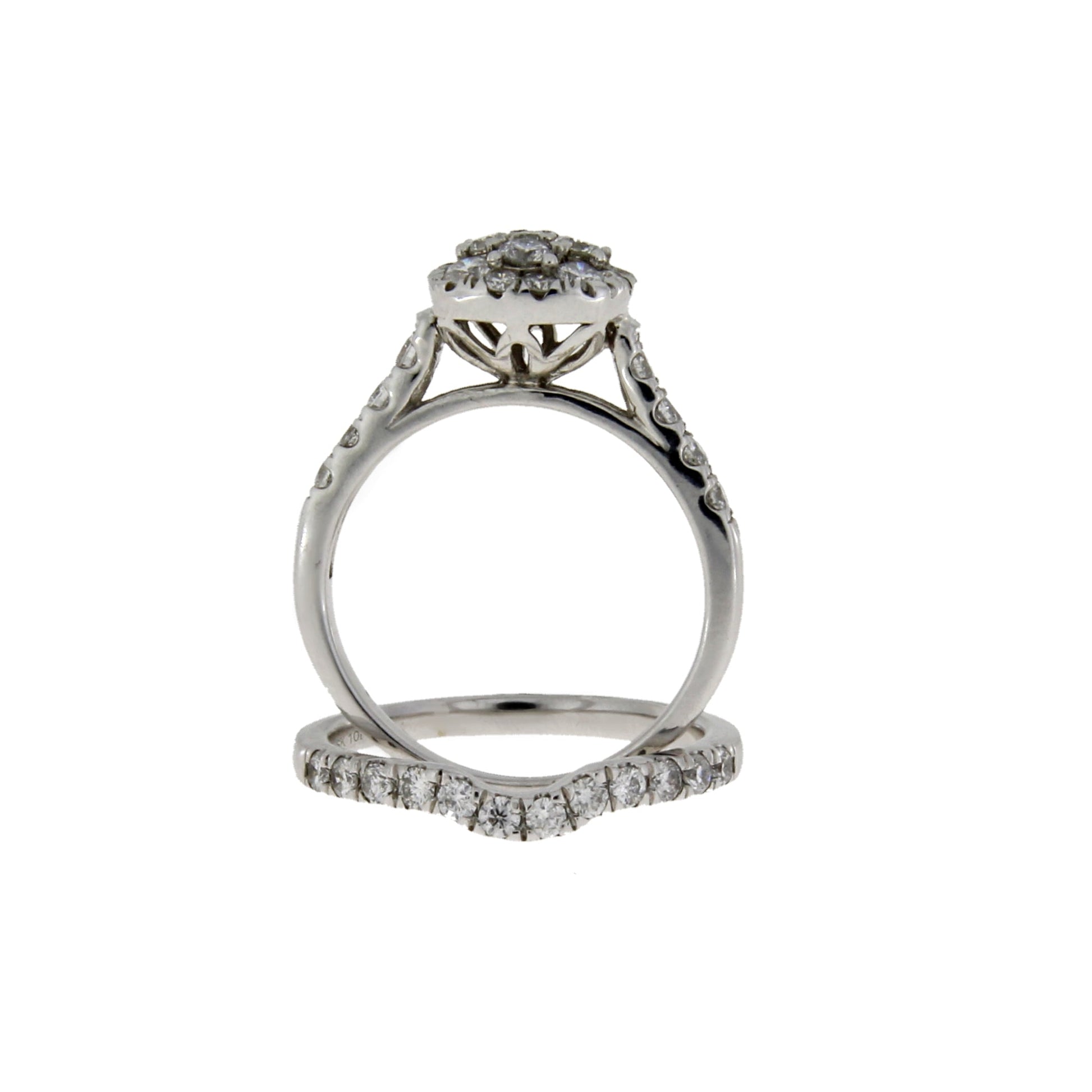 1.30ct Diamond Engagement Ring Set 10KT White Gold Bids.com