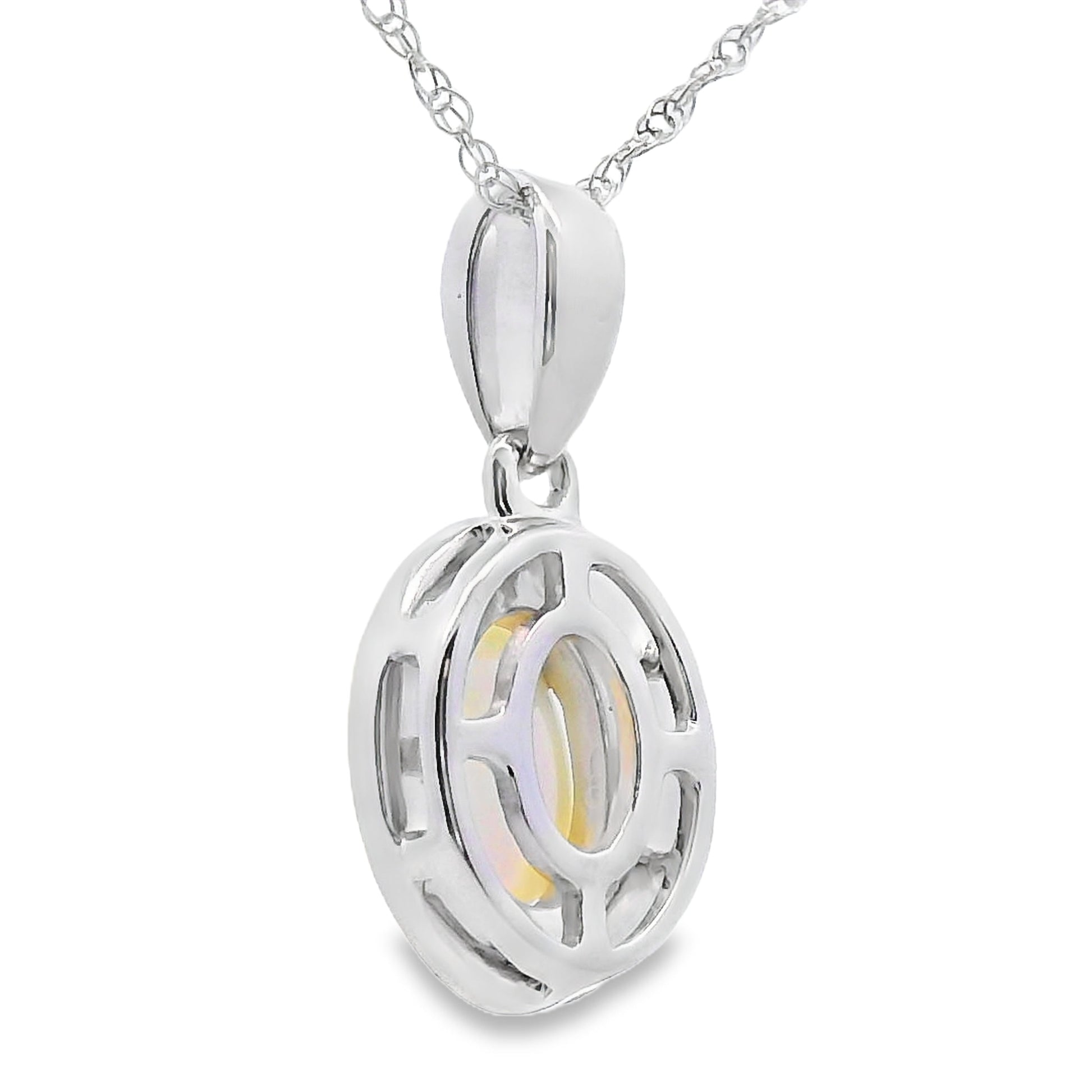 .04ct Opal Diamond Fashion Pendants 10KT White Gold Bids.com