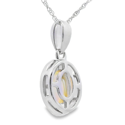 .04ct Opal Diamond Fashion Pendants 10KT White Gold Bids.com