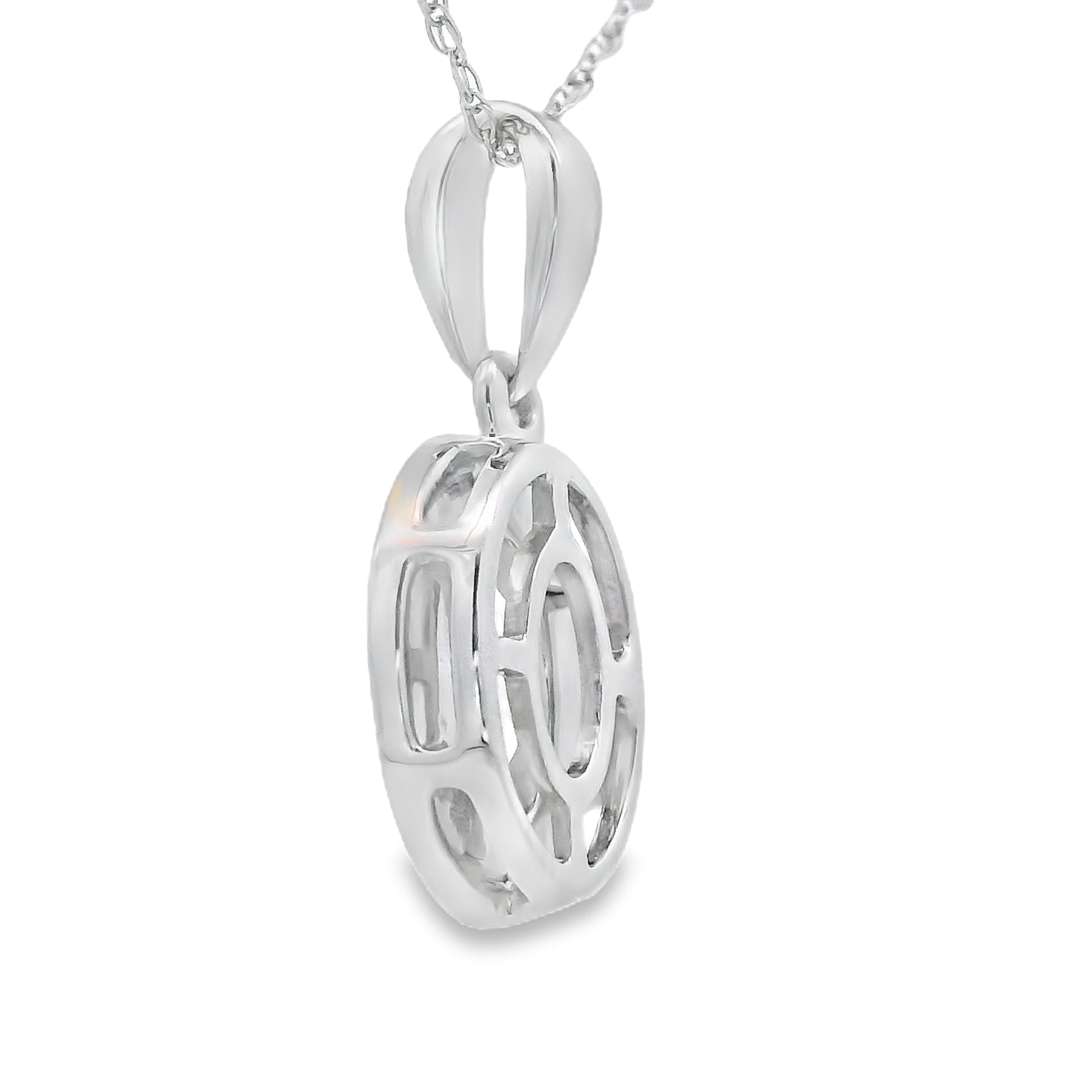 Rose Quartz Diamond Fashion Pendants 10KT White Gold Bids.com