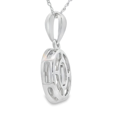 Rose Quartz Diamond Fashion Pendants 10KT White Gold Bids.com