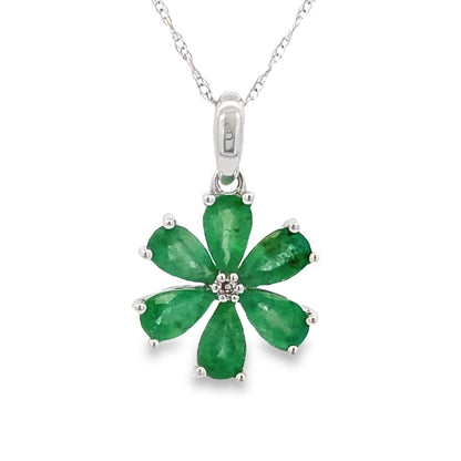 1.51ct Emerald Diamond Fashion Pendants 14KT White Gold Bids.com