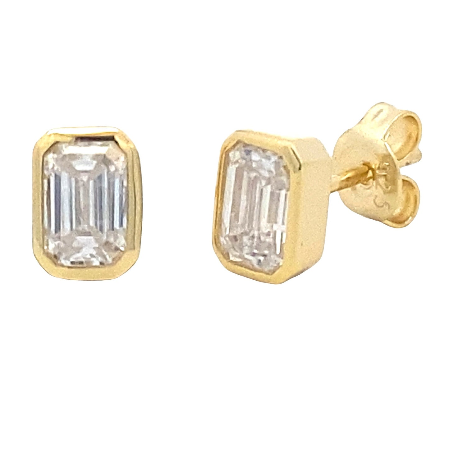 Genuine Moissanite Stud Earrings Sterling Silver Bids.com