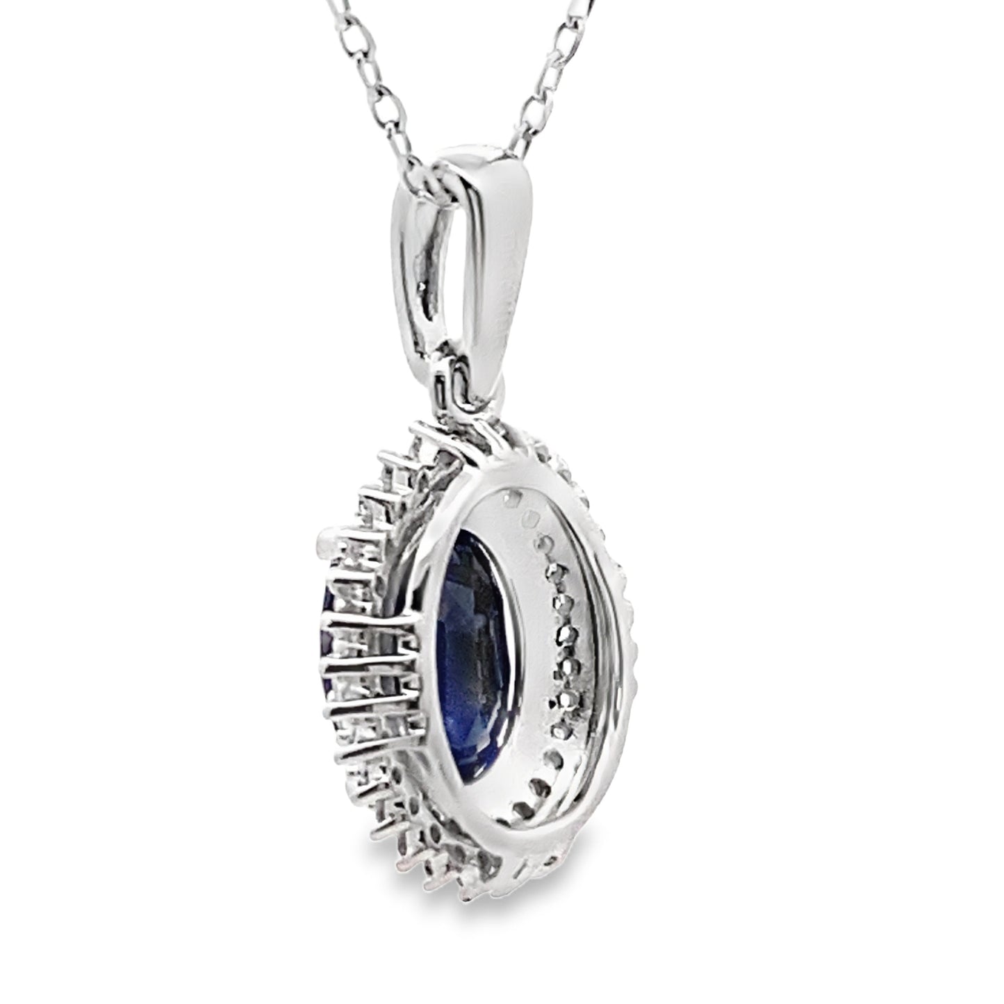Sapphire Diamond Fashion Pendants 10KT White Gold Bids.com