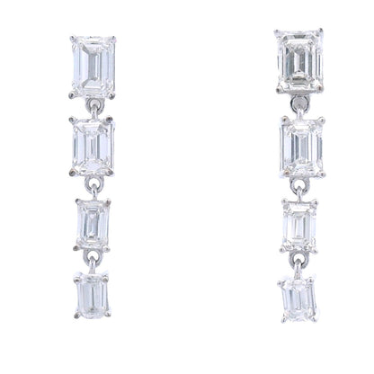 Lab Grown Diamond Dangle Earrings 14KT White Gold Bids.com