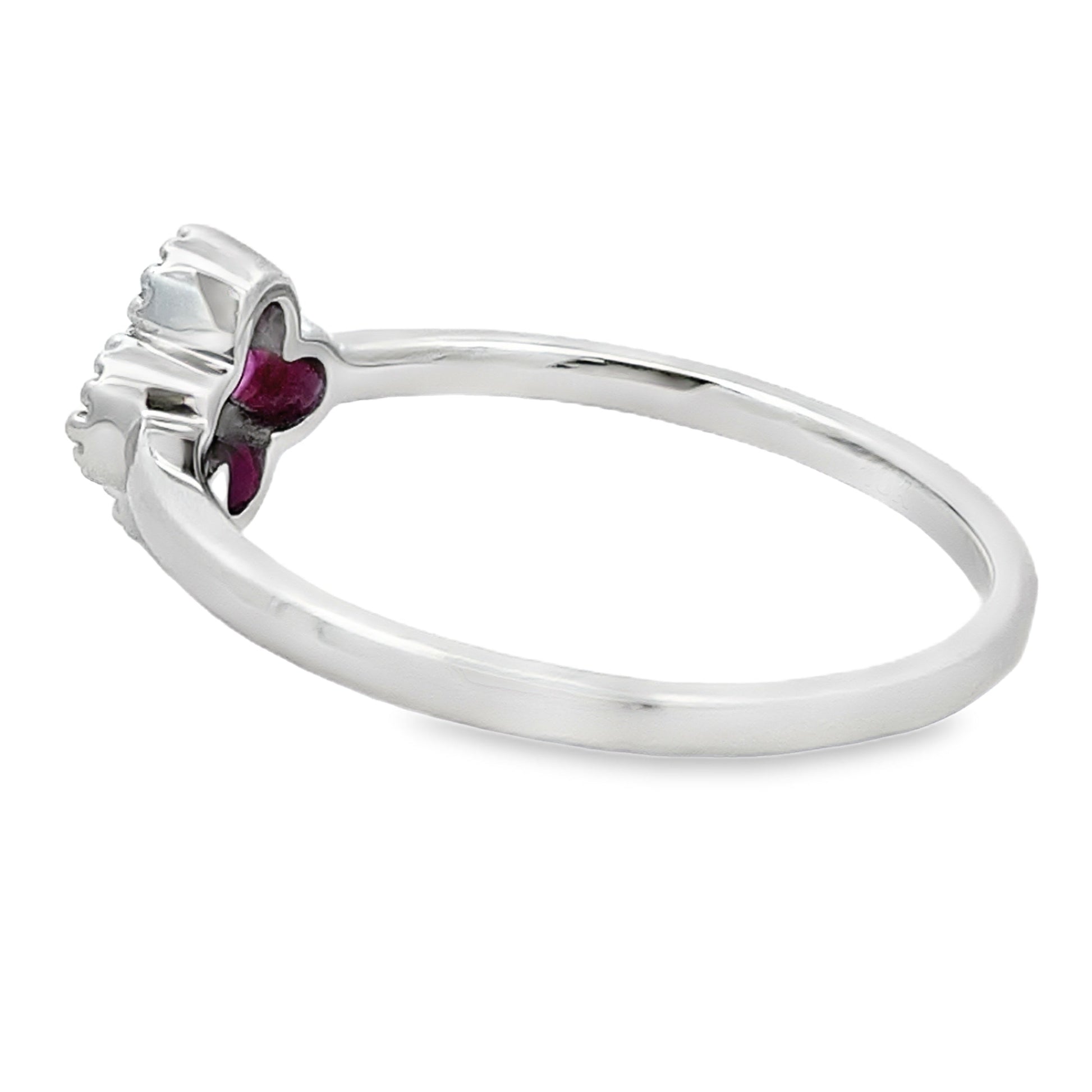 Natural .20ct Ruby Diamond Ring 10KT White Gold Bids.com