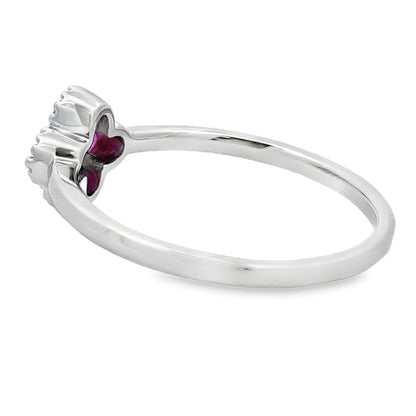 Natural .20ct Ruby Diamond Ring 10KT White Gold Bids.com