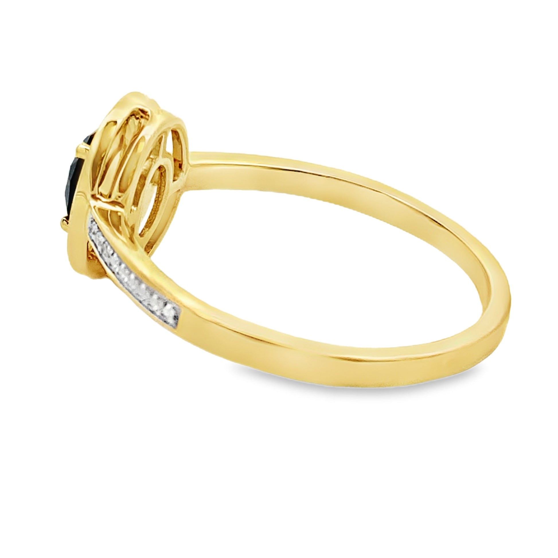 Natural .55ct Onyx Diamond Ring 10KT Yellow Gold Bids.com