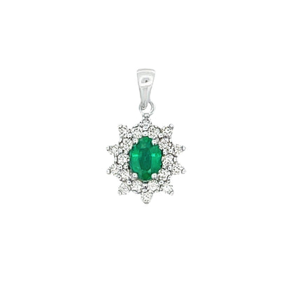 1.43ct Emerald Diamond Fashion Pendants 14KT White Gold Bids.com