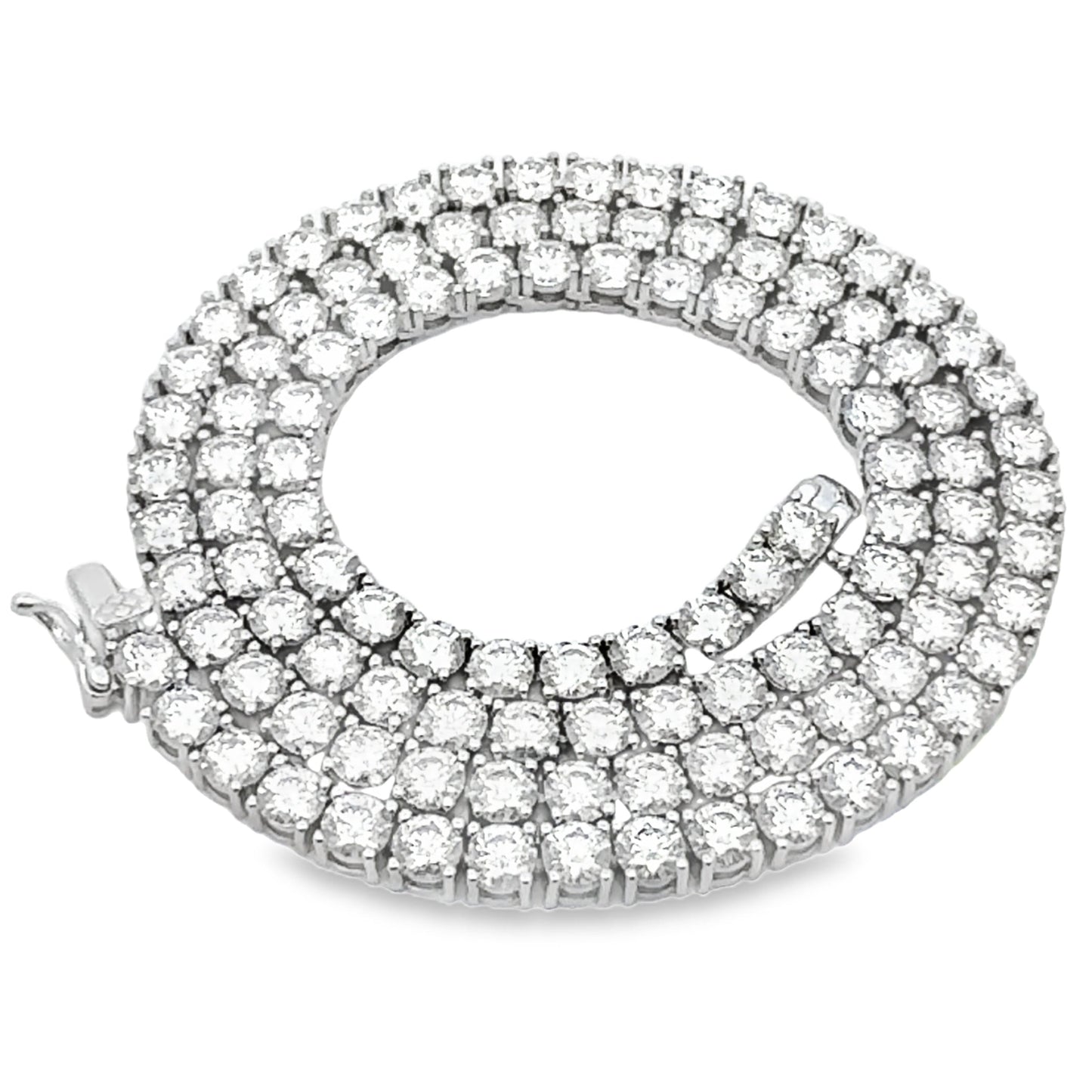 39.98ct Moissanite Tennis Necklace Sterling Silver Bids.com