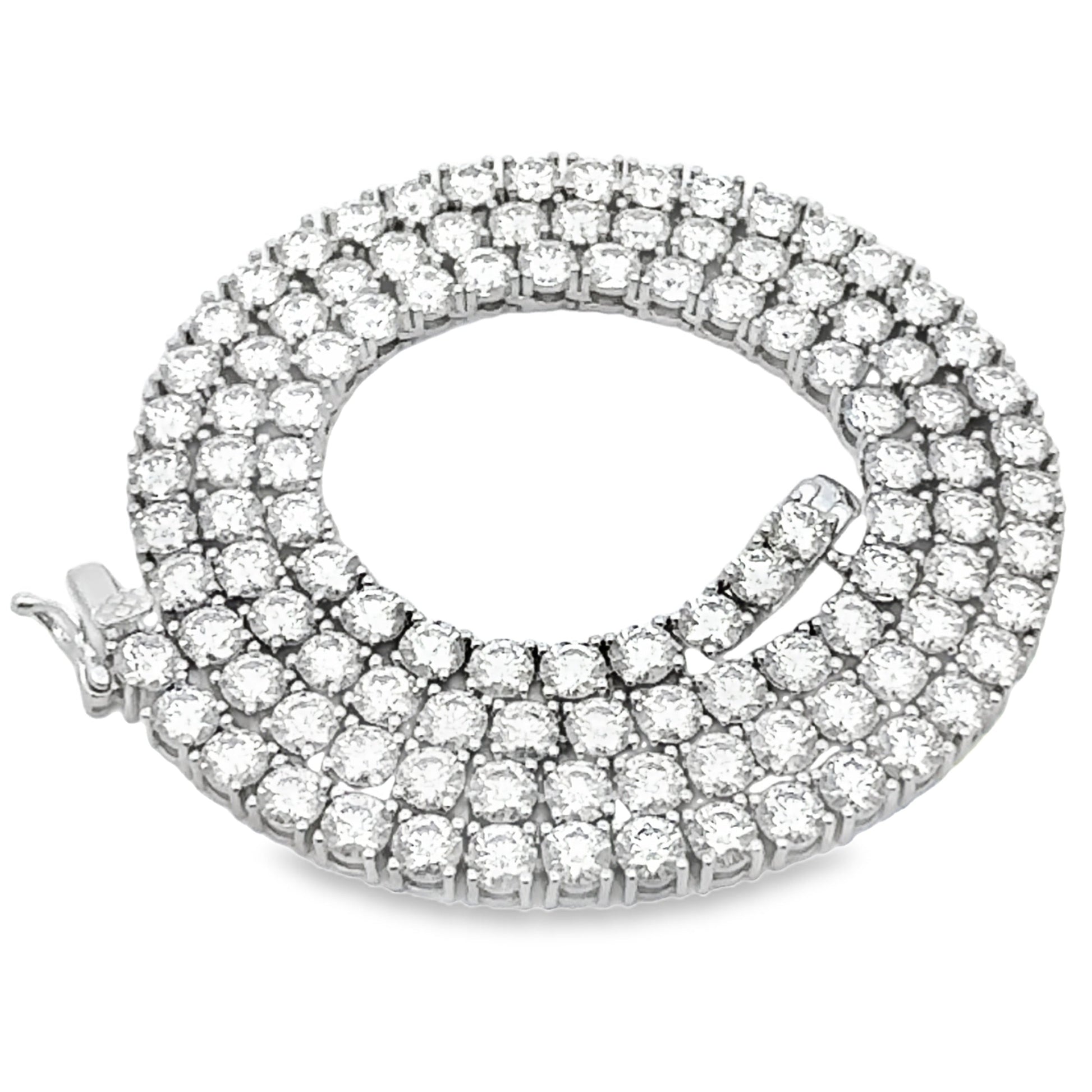 39.98ct Moissanite Tennis Necklace Sterling Silver Bids.com