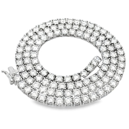 39.98ct Moissanite Tennis Necklace Sterling Silver Bids.com