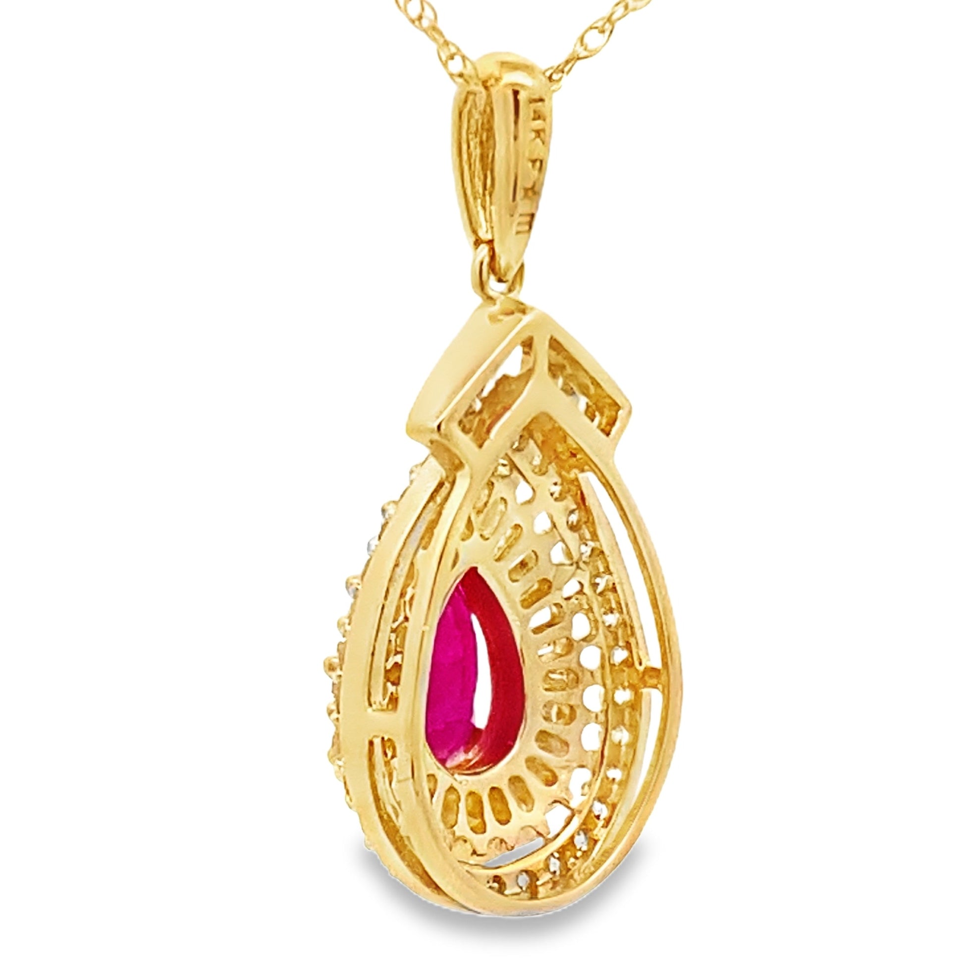 1.25ct Ruby Diamond Fashion Pendants 14KT Yellow Gold Bids.com