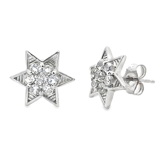 Natural .50ct White Topaz Earrings Sterling Silver Bids.com