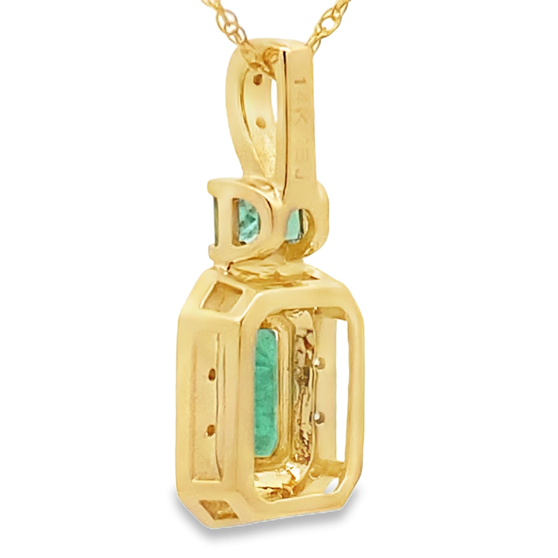 .64ct Emerald Diamond Fashion Pendants 14KT Yellow Gold Bids.com