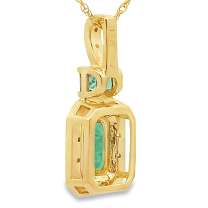 .64ct Emerald Diamond Fashion Pendants 14KT Yellow Gold Bids.com