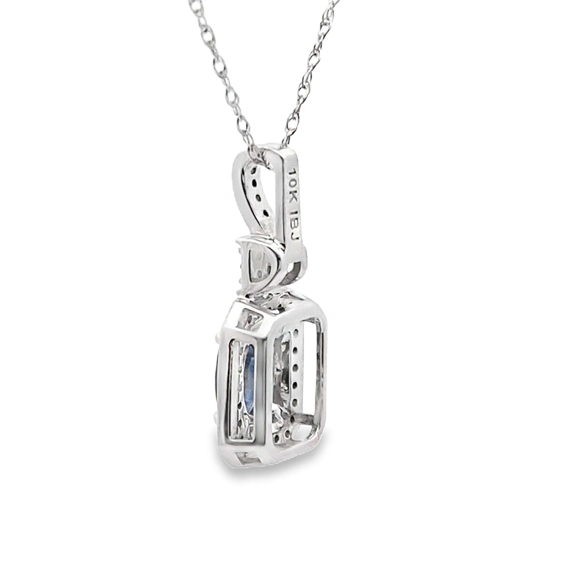 .66ct Sapphire Diamond Fashion Pendants 10KT White Gold Bids.com