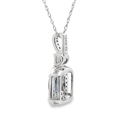 .66ct Sapphire Diamond Fashion Pendants 10KT White Gold Bids.com