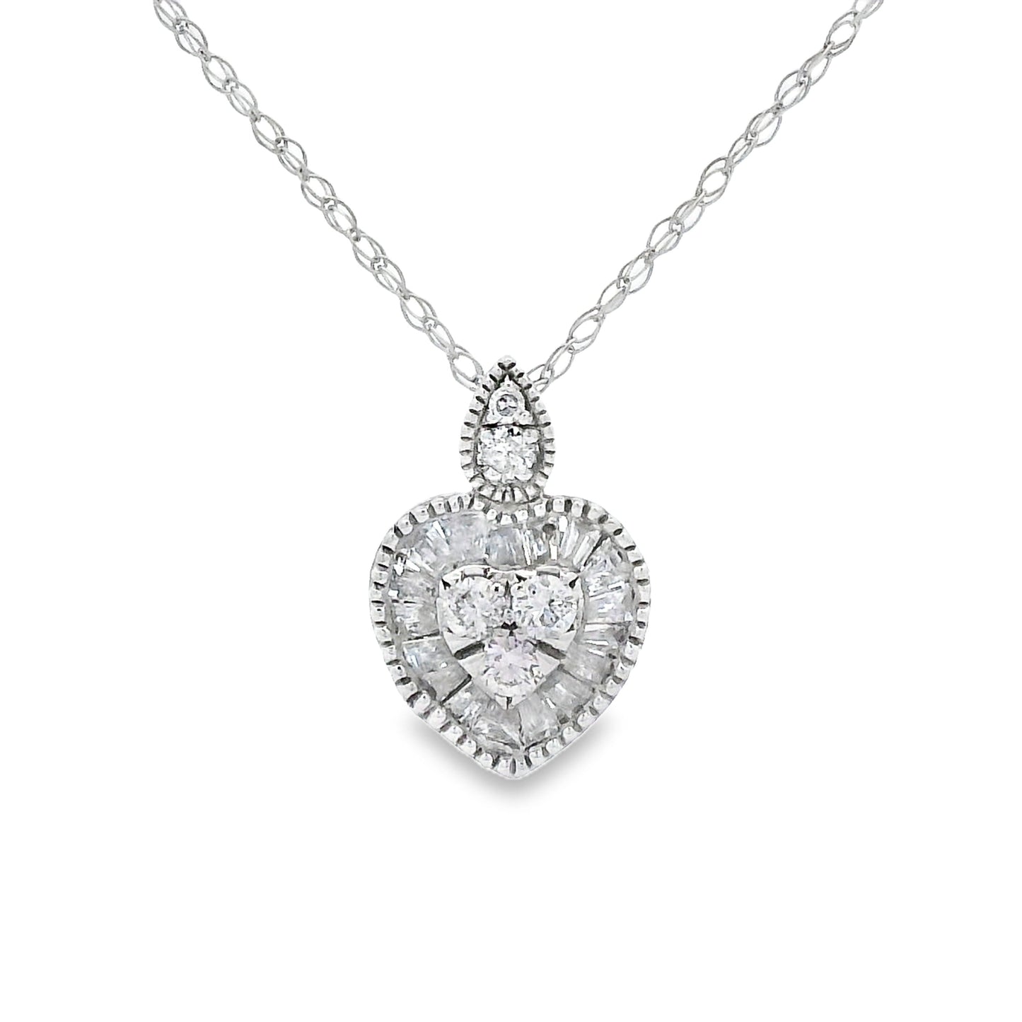 Natural .31ct Diamond Fashion Pendants 14KT White Gold Bids.com