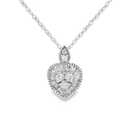 Natural .31ct Diamond Fashion Pendants 14KT White Gold Bids.com