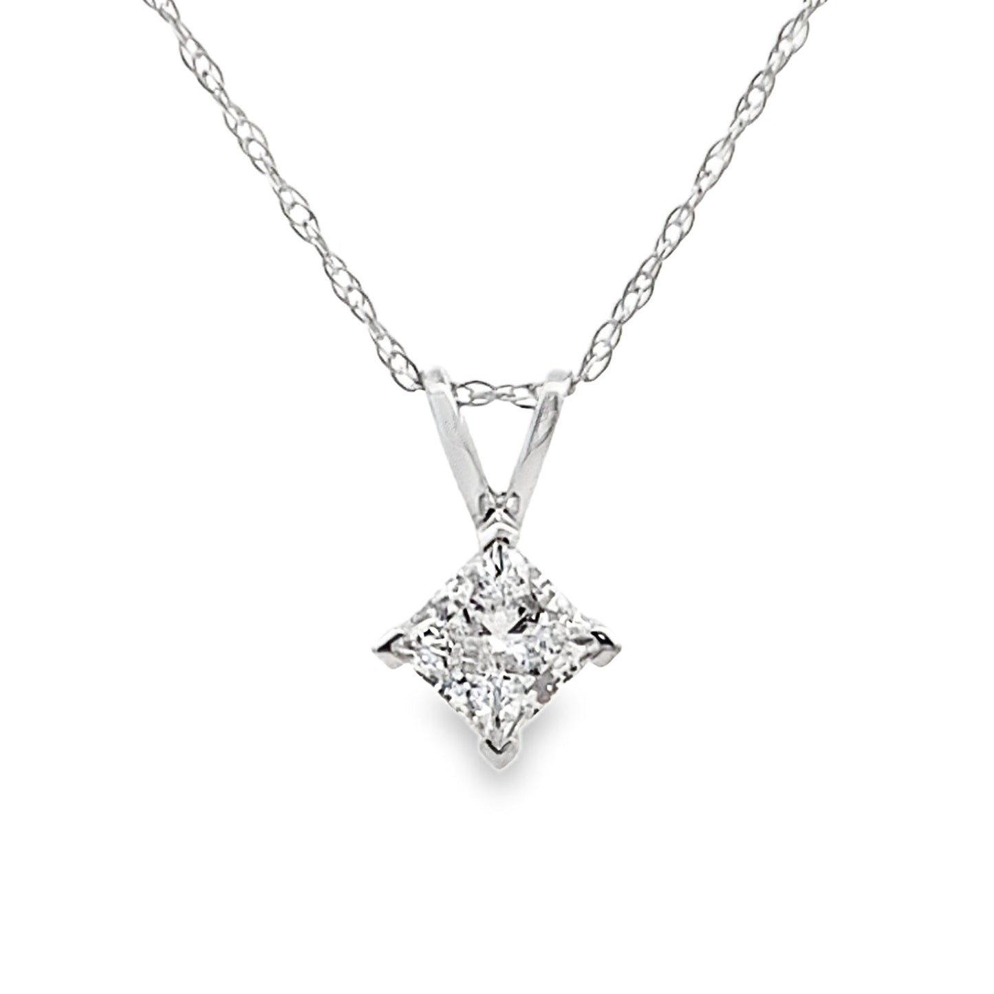 Natural .40ct Lab Grown Diamond Pendant 14KT White Gold Bids.com