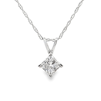 Natural .40ct Lab Grown Diamond Pendant 14KT White Gold Bids.com