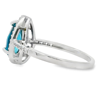 London Blue Topaz Created Sapphire Ring Sterling Silver Bids.com