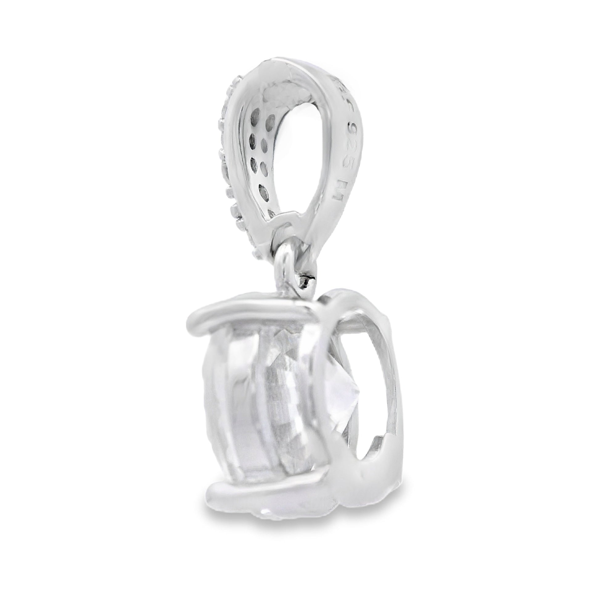 Genuine 2.00ct Moissanite Pendant Sterling Silver Bids.com