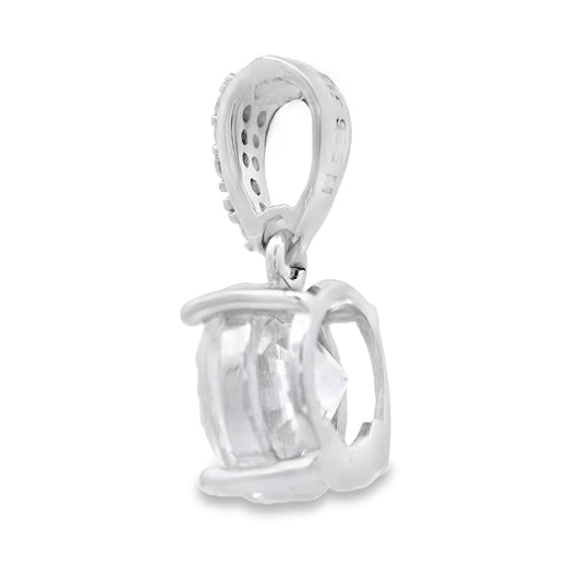 Genuine 2.00ct Moissanite Pendant Sterling Silver Bids.com