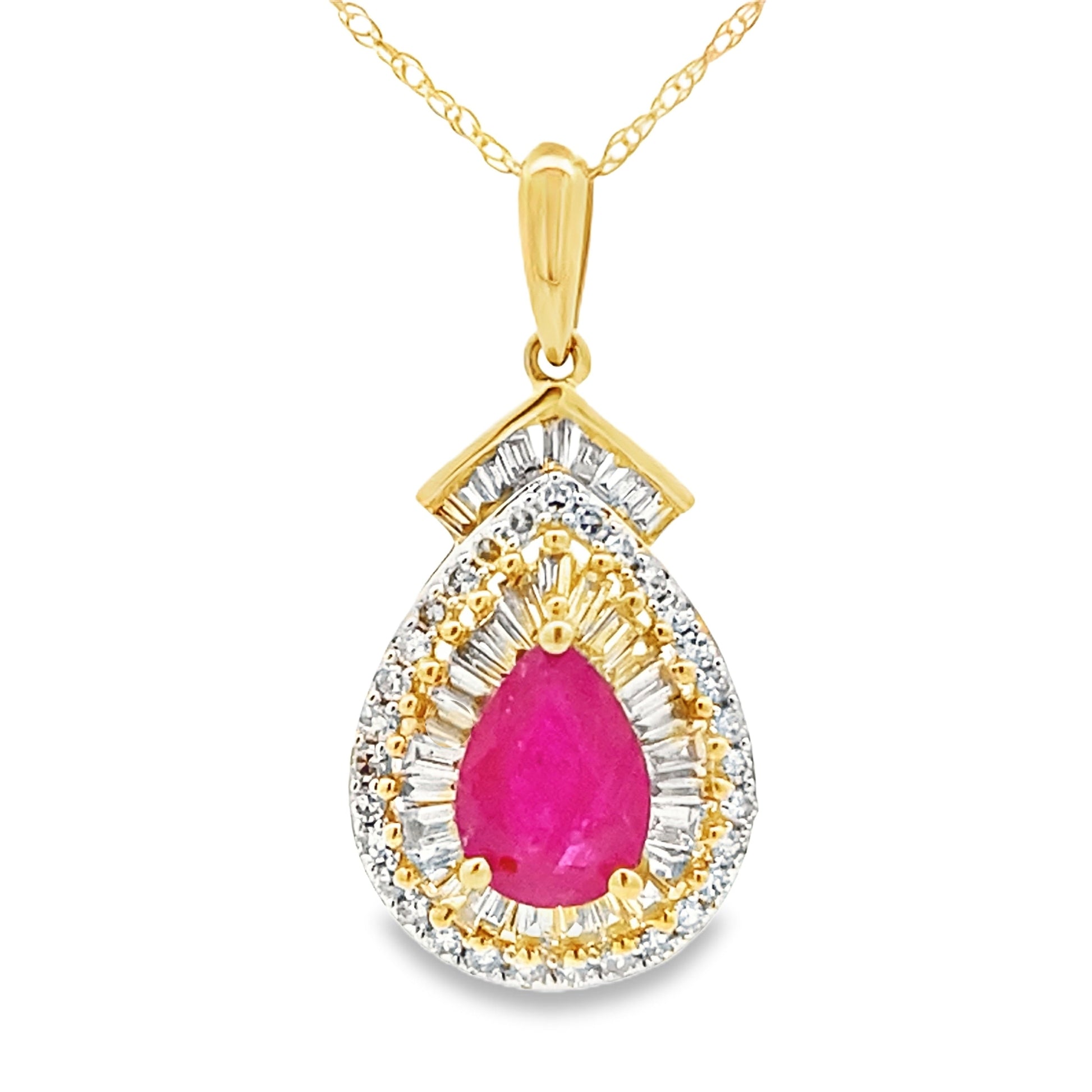 1.25ct Ruby Diamond Fashion Pendants 14KT Yellow Gold Bids.com