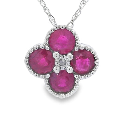 .77ct Ruby Diamond Fashion Pendants 14KT White Gold Bids.com