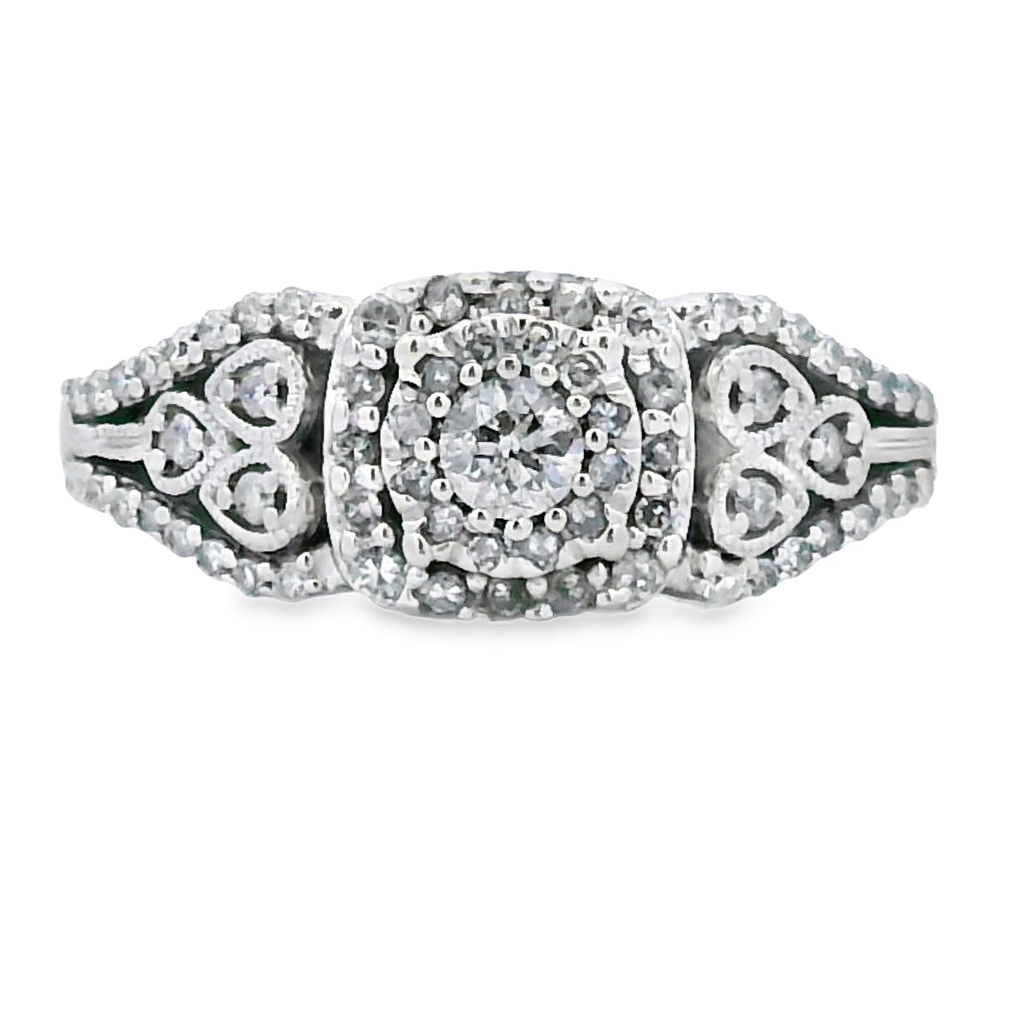 Genuine .50ct Diamond Ring 10KT White Gold Bids.com